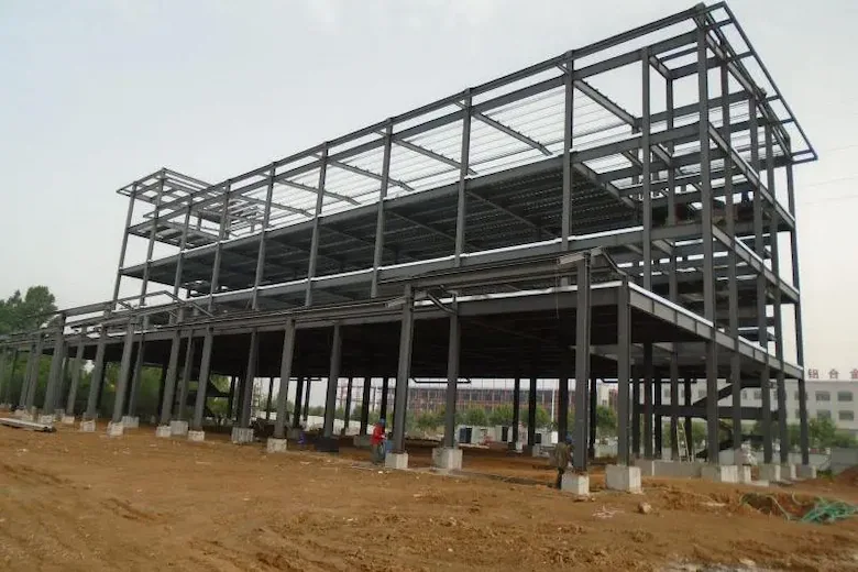 the frame of a prefab steel house