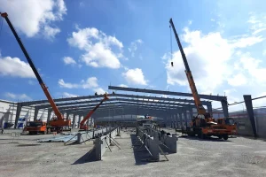 a picture of Steel building installation