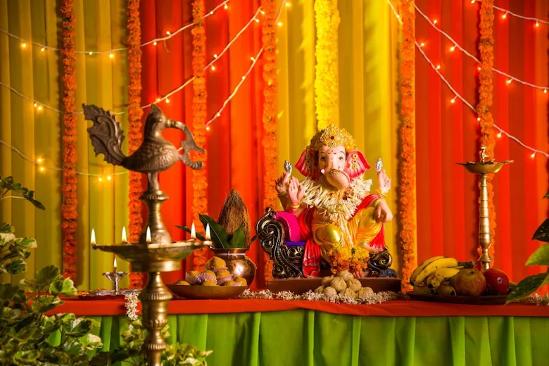 a picture of decoration Ganapati