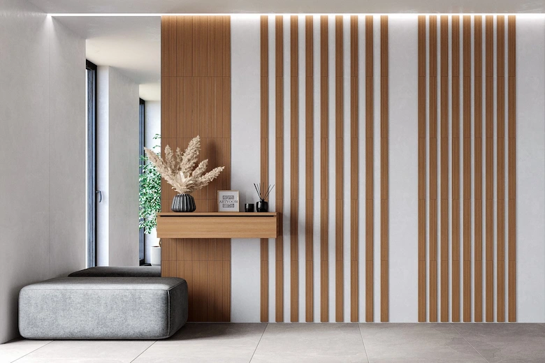 a picture of wooden acoustic wall covering